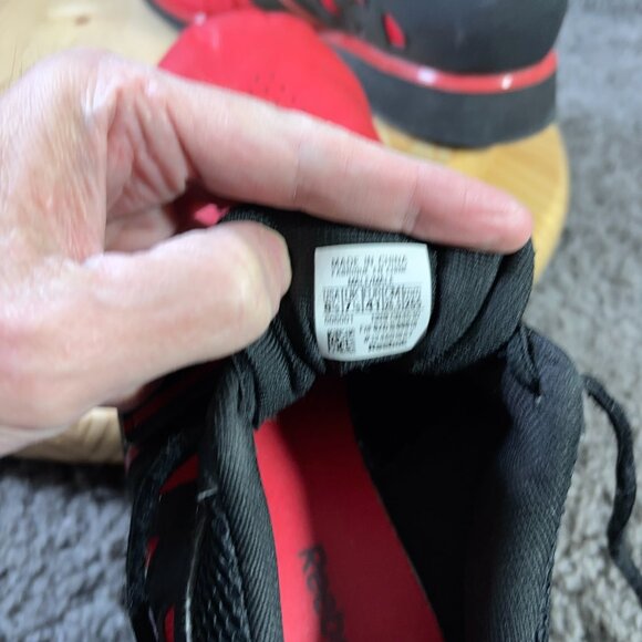 Reebok Lifter PR Weightlifting Shoes Mens Sz 8.5 Leather Black Red Gym Powerlift - Picture 6 of 8